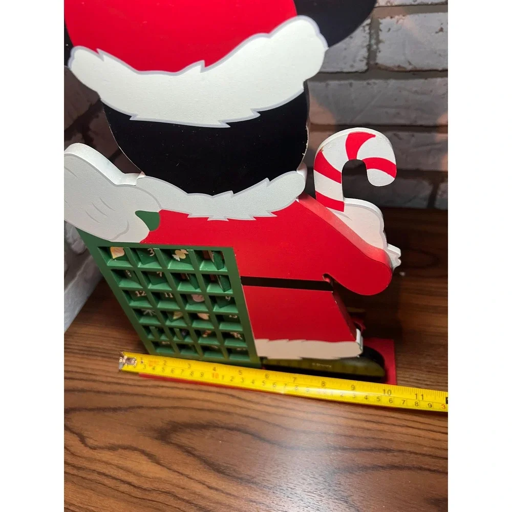 VTG Disney Mickey Mouse Christmas Advent Calendar Wooden Santa Countdown Holiday